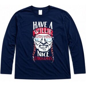 Graphic Tops Have A Willie Nice Christmas Long Sleeve T-Shirt XL 100% Cotton